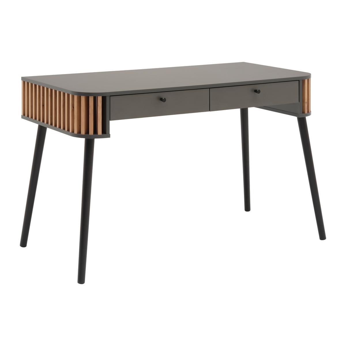 Schreibtisch Pure in Grau/Eiche Artisan - Grau, Design, Holzwerkstoff (120/76/60cm) - Premium Living