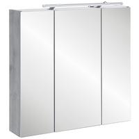 Spiegelschrank in Grau 'Labin' - Nickelfarben, MODERN, Glas/Holzwerkstoff (70,0/75,0/16,0cm) - MID.YOU