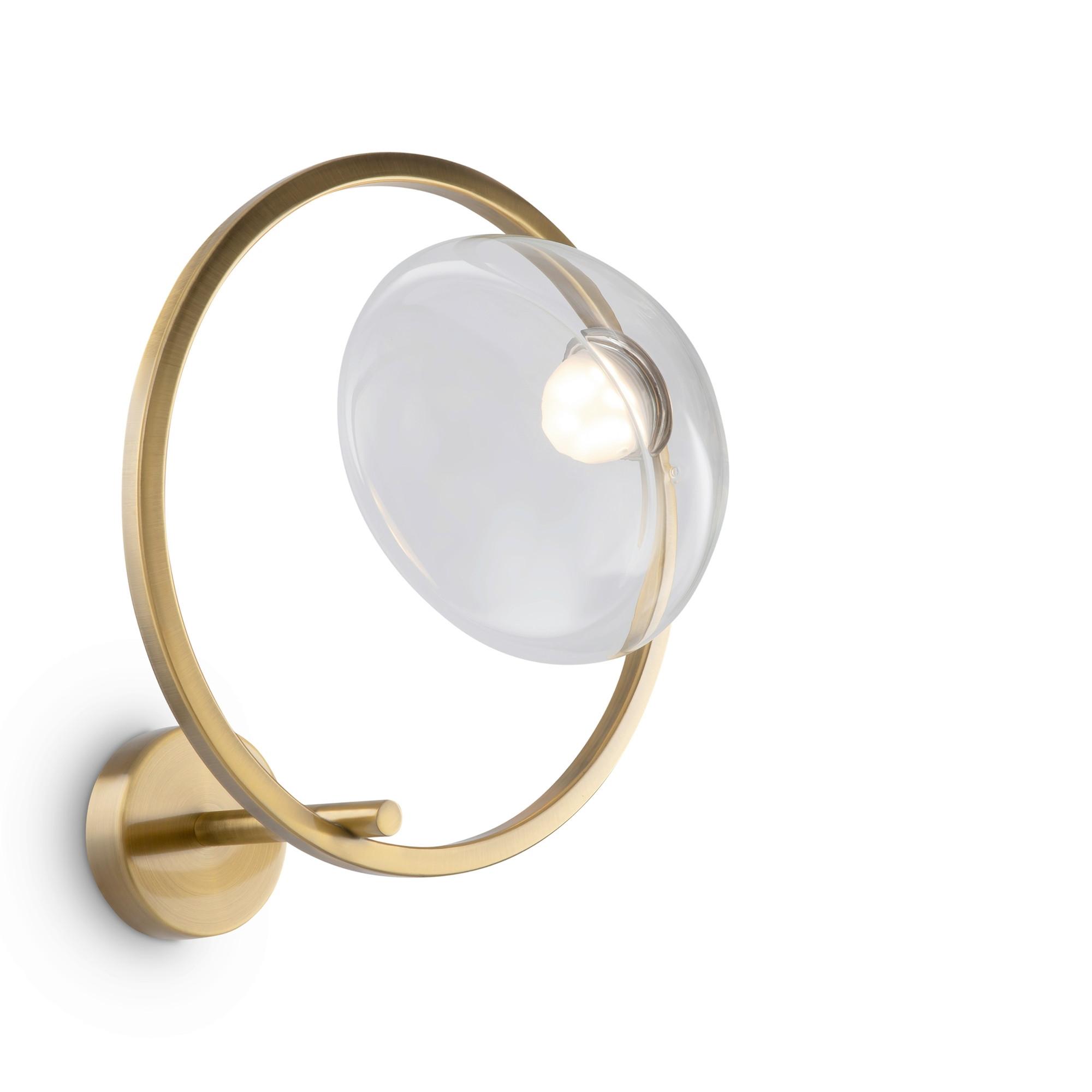Wandleuchte Lunare Messingfarben max. 5 Watt - Transparent/Messingfarben, Trend, Glas/Metall (35/32/22cm) - MAYTONI