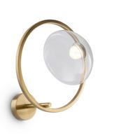 Wandleuchte Lunare Messingfarben max. 5 Watt - Transparent/Messingfarben, Trend, Glas/Metall (35/32/22cm) - MAYTONI