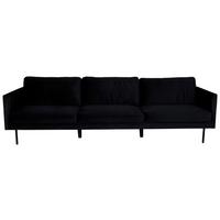 3-SITZER-SOFA ZOOM - Schwarz, Design, Textil/Metall (260/78/80cm) - Livetastic