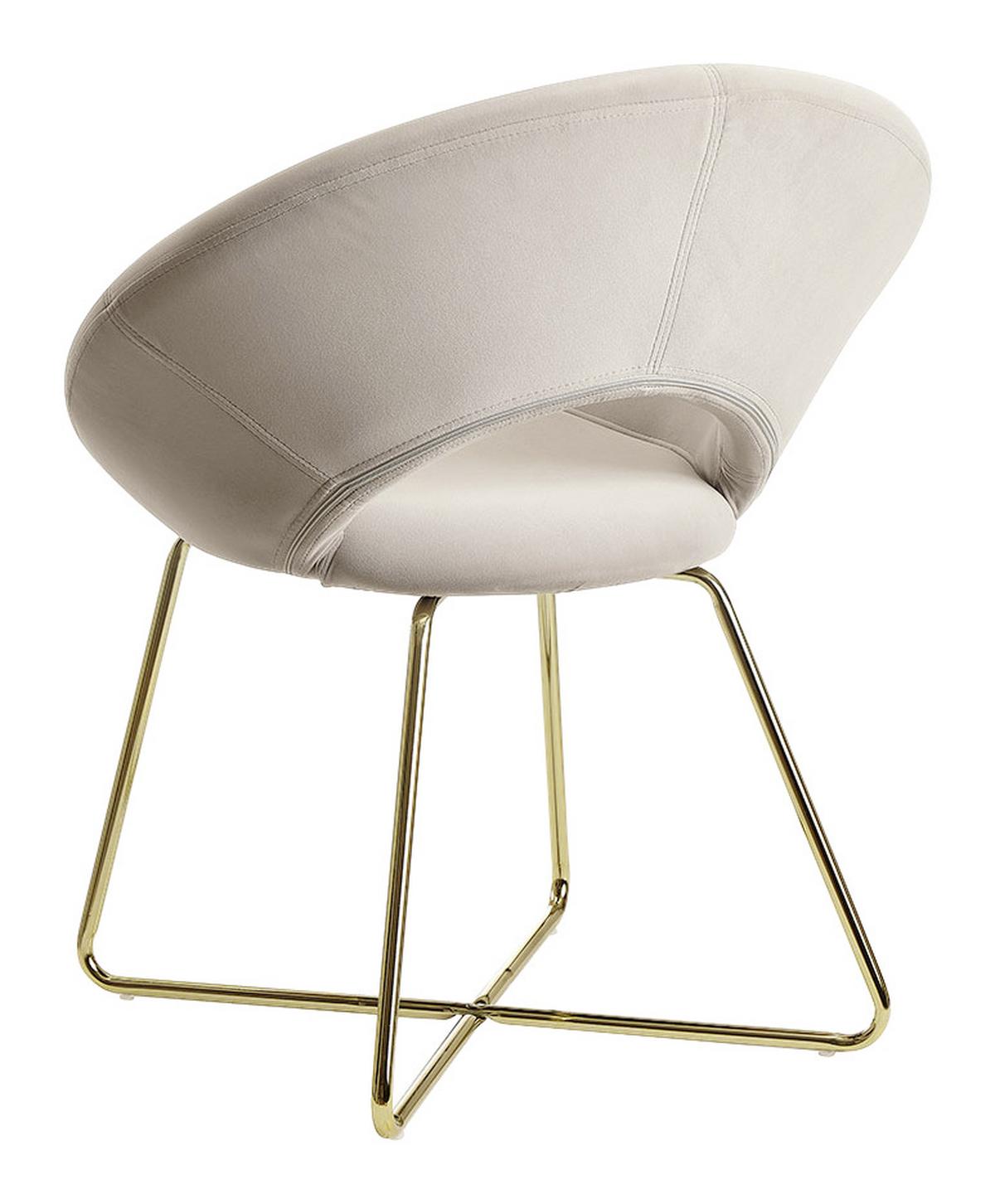 Armlehnstuhl "WL6.191", beige - Beige/Goldfarben, MODERN, Textil/Metall (57/83/60cm) - MID.YOU
