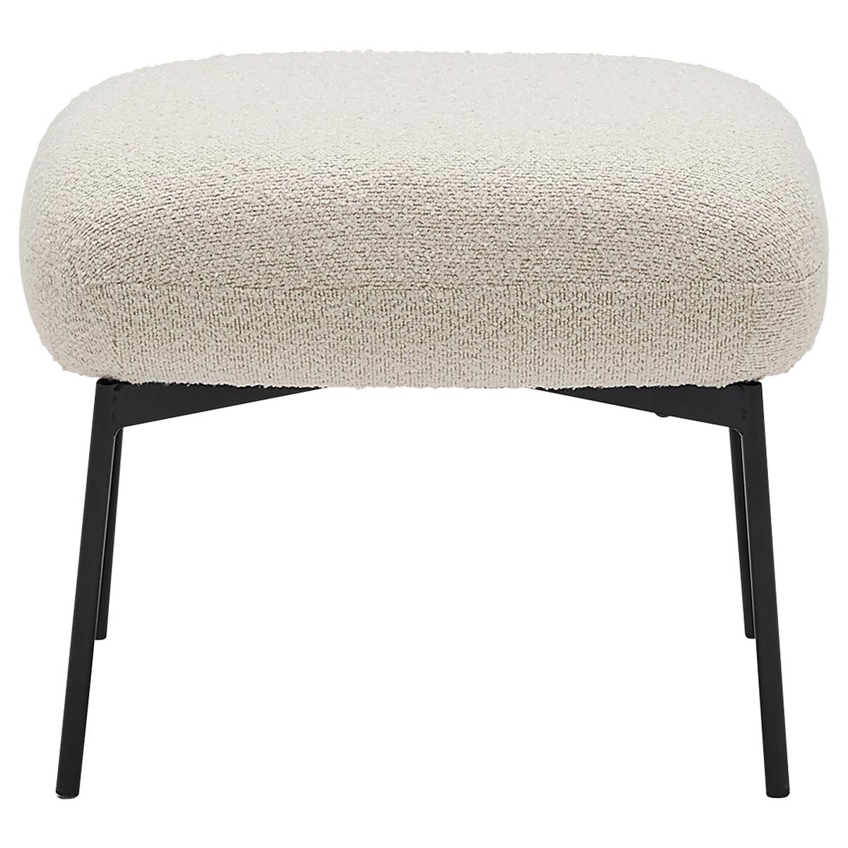 Hocker Norbi Creme - Creme/Schwarz, MODERN, Holz/Textil (42/43/56cm) - Mömax