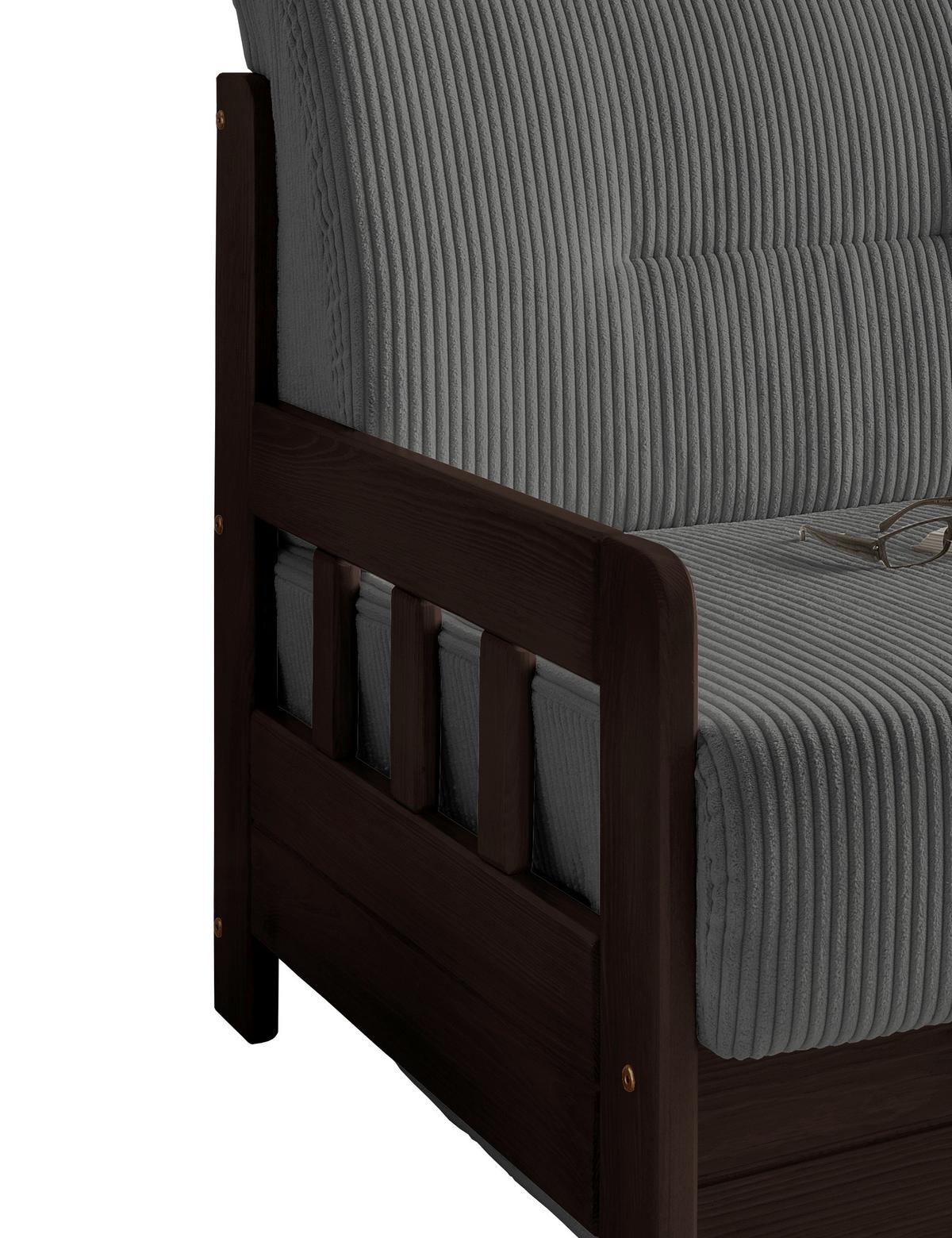 Schlafsofa Camino Holzkorpus Grau/Nussbaum - Nussbaumfarben/Grau, MODERN, Holz/Textil (154/88/90cm) - Livetastic
