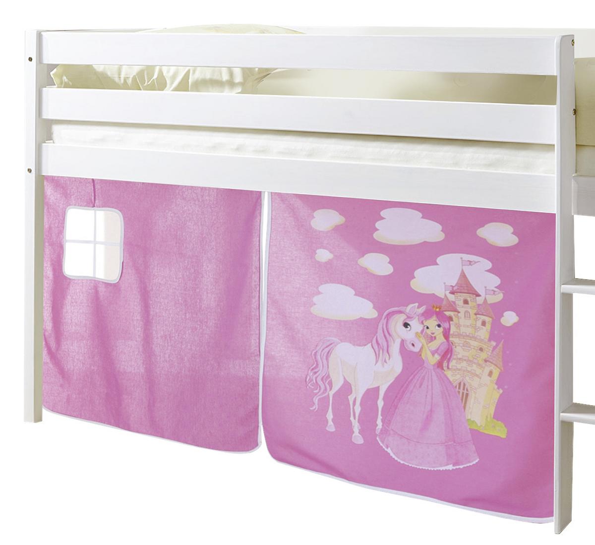 Spielbett Holz Malte ca. 90x200 cm Rosa/Weiß - Pink/Weiß, Natur, Holz (90/200cm) - MID.YOU