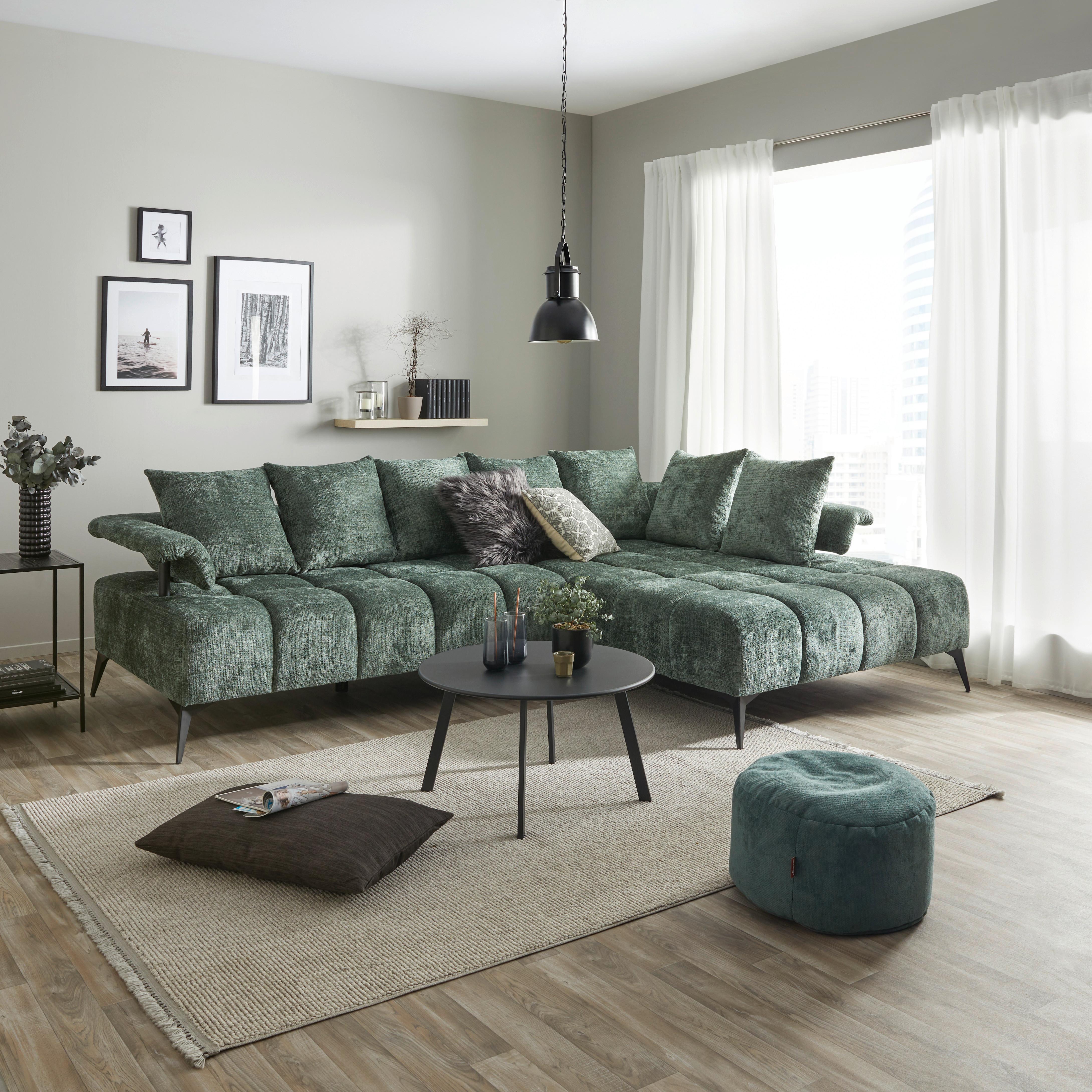 Kutna Garnitura Vanessa New - zelena/crna, Moderno, tekstil/metal (297/200cm) - Modern Living