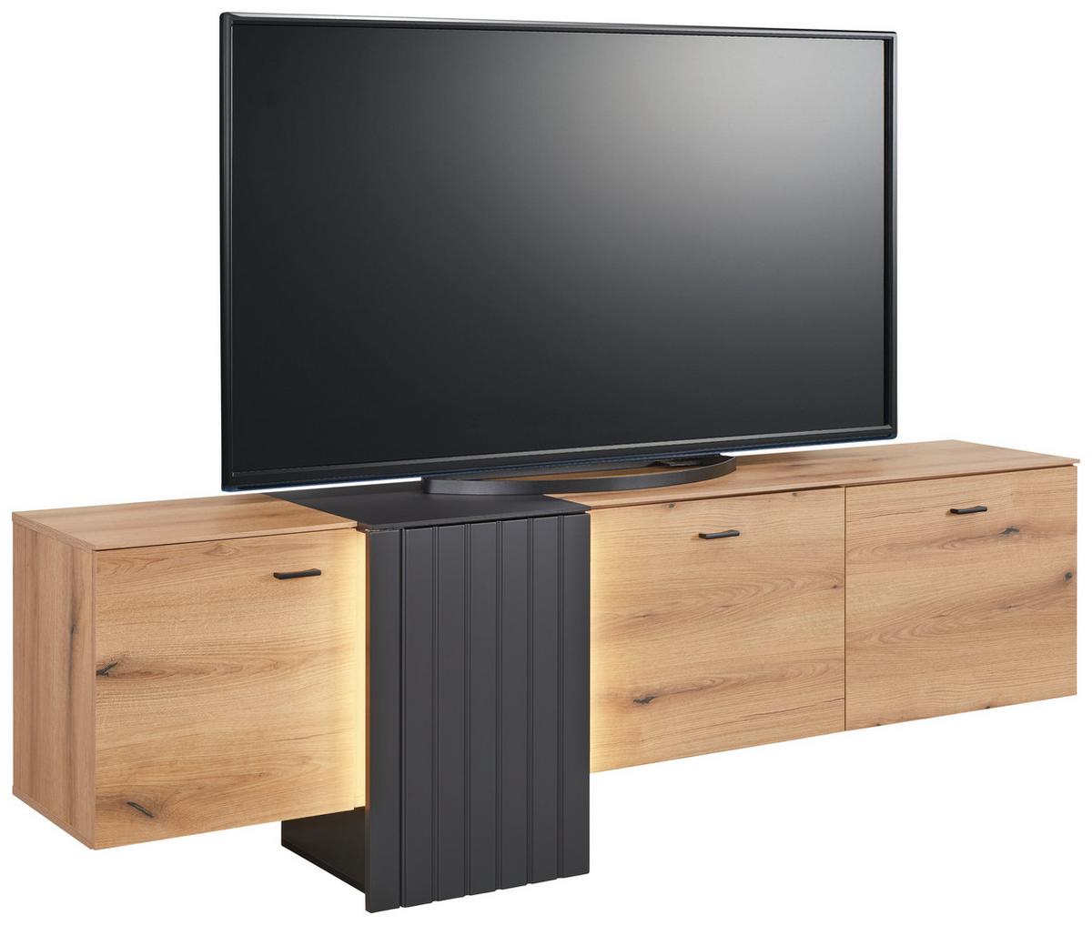 TV-Element in Eiche/Grau - Modern, Holzwerkstoff/Kunststoff (207,8/66/44,8cm) - Mömax