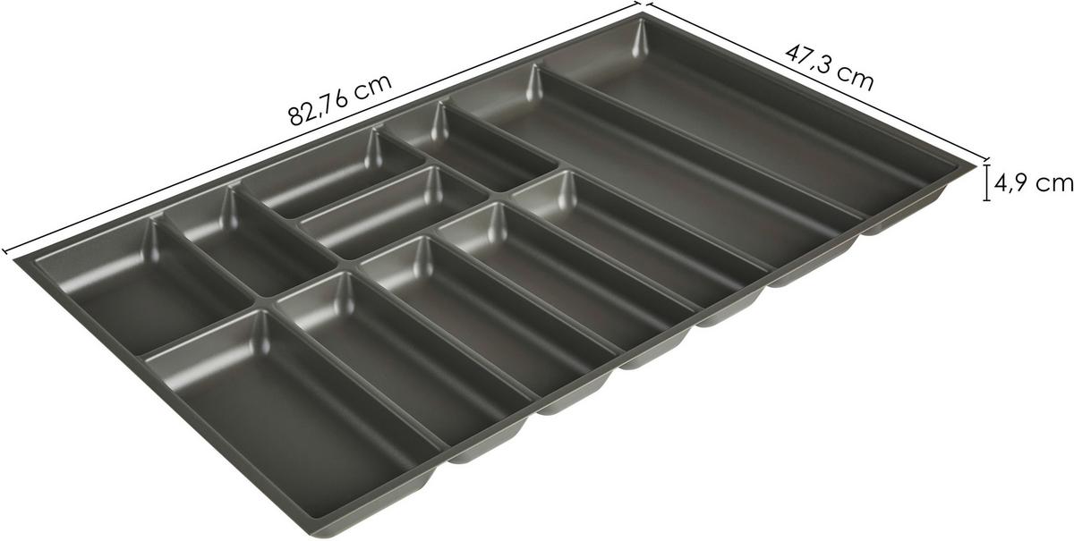 Besteckeinsatz BE90Y Schieferfarben - Schieferfarben, Basics, Kunststoff (82,7/4,9/47,3cm) - Nobilia