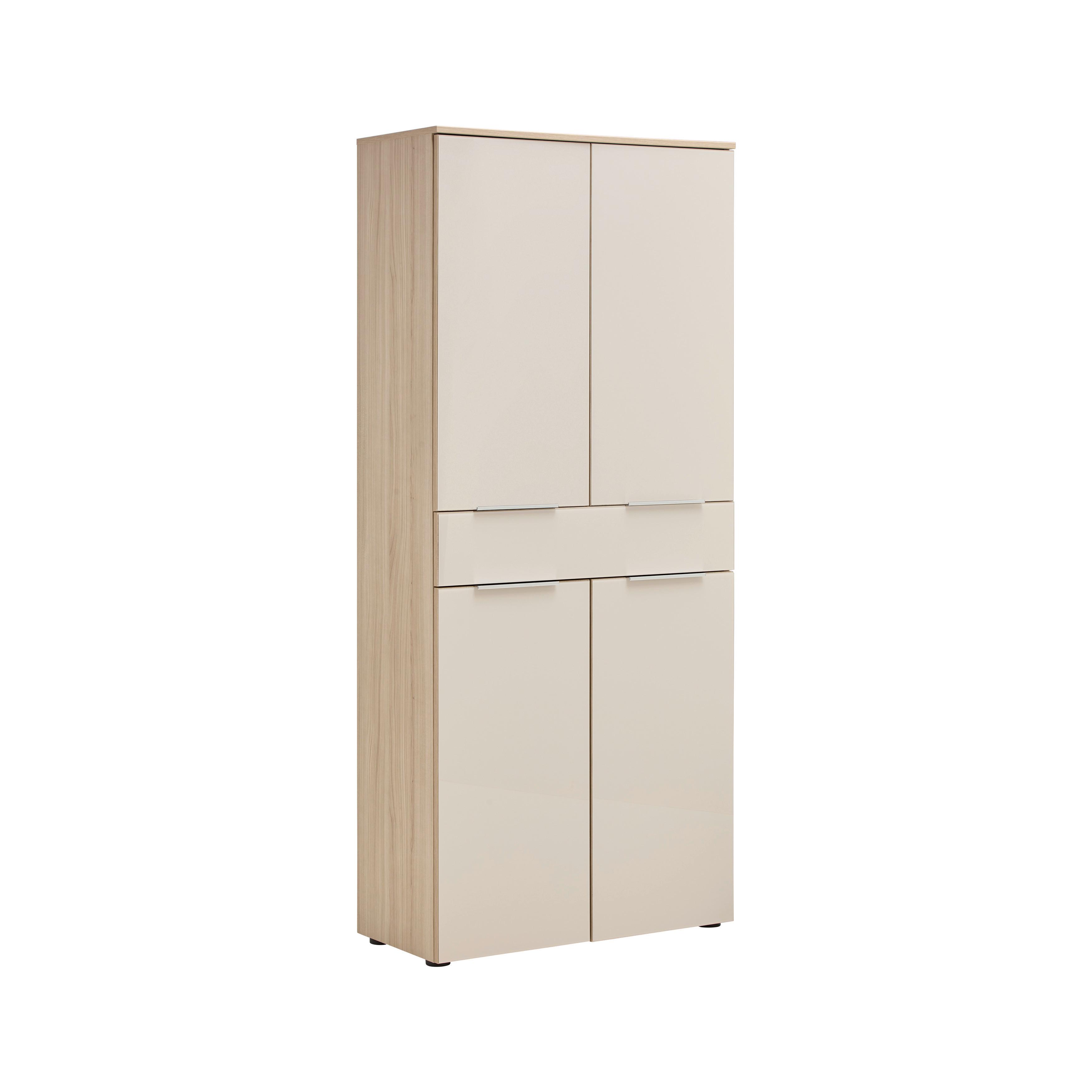 Schranksystem Siena Kaschmir/Eichefarben - Kaschmir/Chromfarben, MODERN, Holzwerkstoff/Metall (80/198/38cm) - Mömax