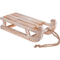 Dekor Szánkó Sledge - natúr/fehér, fa (30/14/11cm)