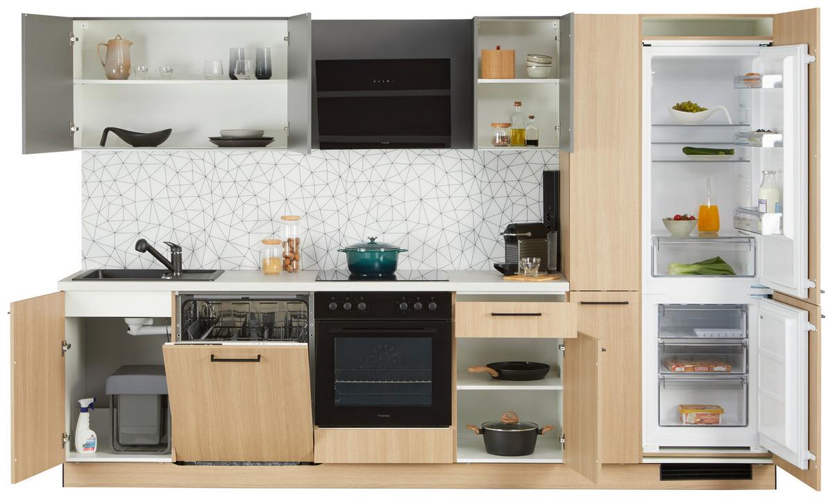 Kuhinjski Blok Plan/win - črna/barve hrasta, Moderno, leseni material (310cm) - Express-Kuechen