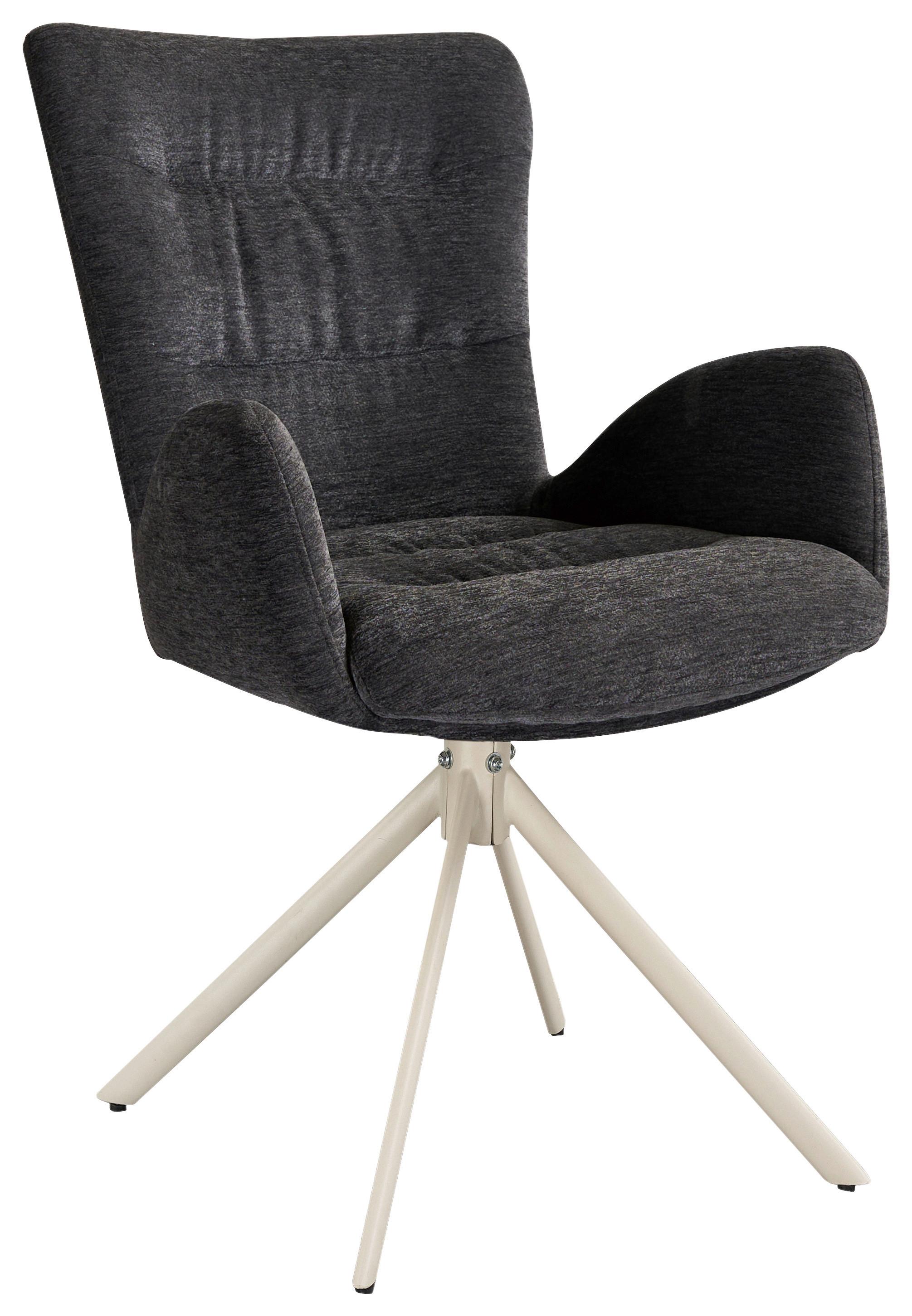 Karosszék Forgatható Stella - bézs/szürke, Design, textil/fém (58/88,5/68cm) - Mömax