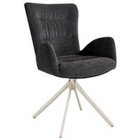 Karosszék Forgatható Stella - bézs/szürke, Design, textil/fém (58/88,5/68cm) - Mömax