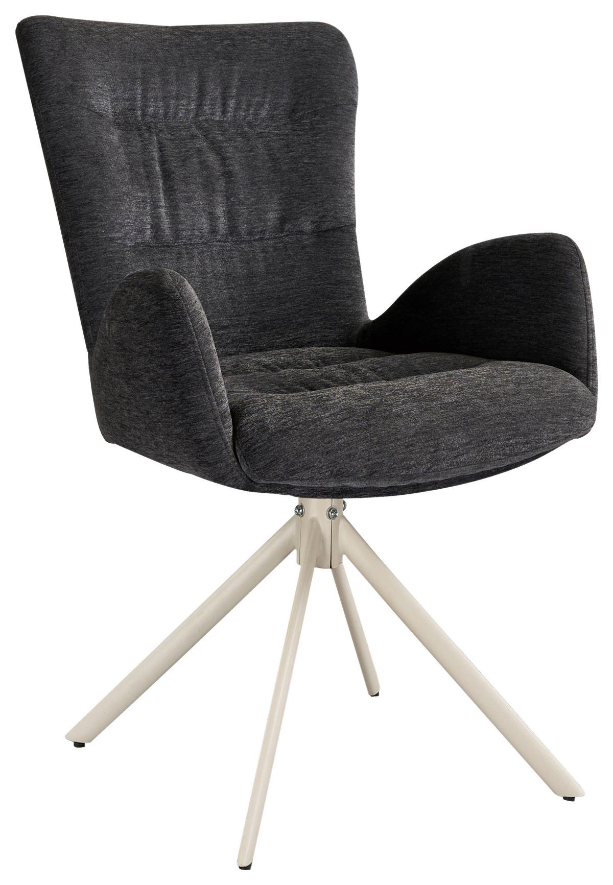 Karosszék Forgatható Stella - bézs/szürke, Design, textil/fém (58/88,5/68cm) - Mömax