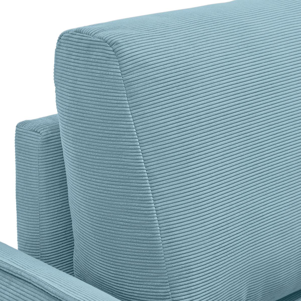 Trosjed Custom - prirodne boje/boje petroleja, Moderno, tekstil/drvo (183/85/92cm) - Mömax