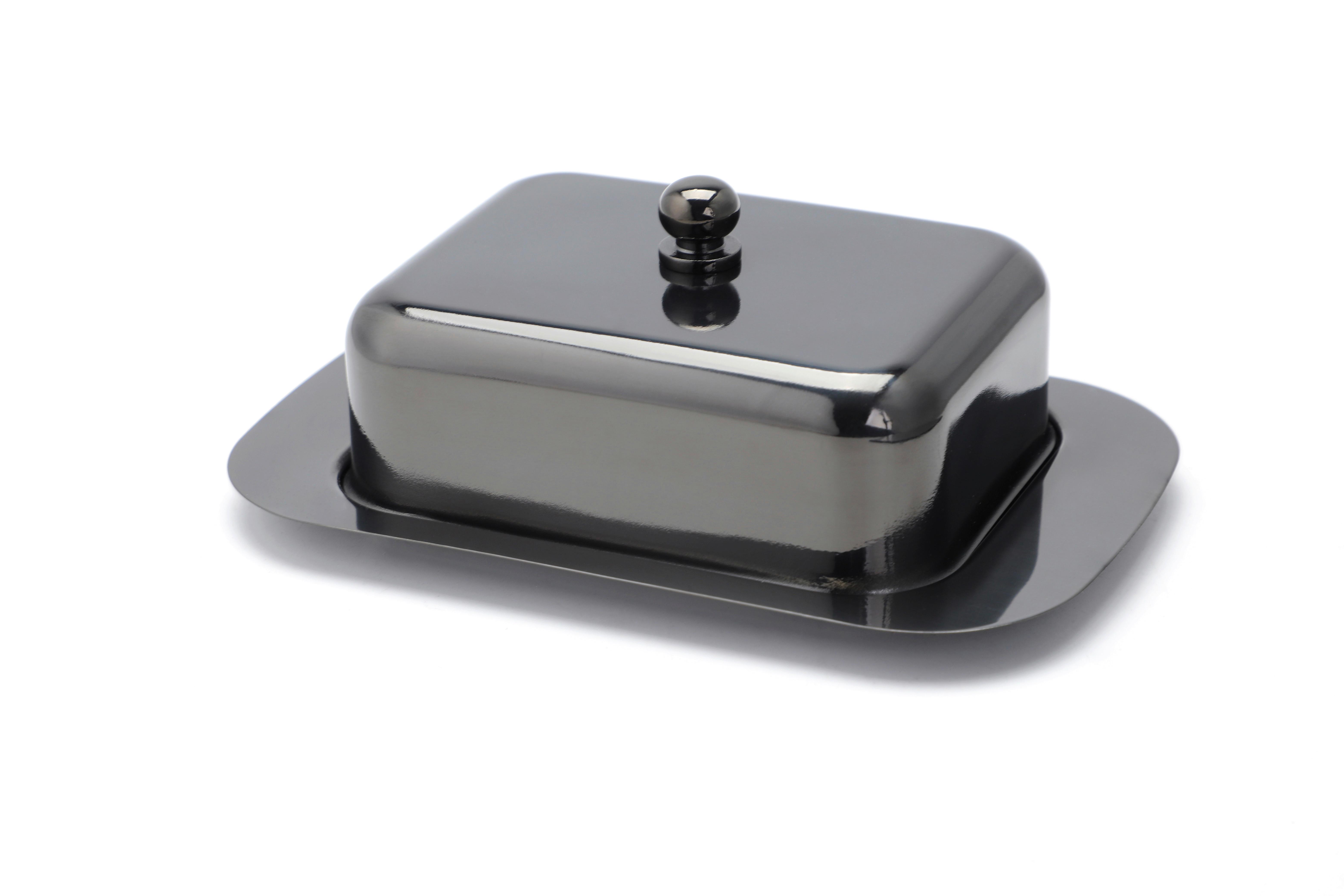 Posodica Za Maslo Butterdose, Črna - črna/visoki sijaj, Basics, kovina (18,5/12,2/7,0cm) - Echtwerk