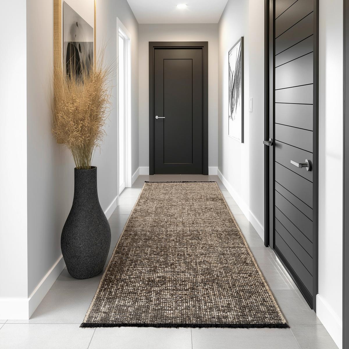 Ravno Tkana Preproga Space, Rjava, 80x150cm - rjava, Basics, tekstil (80/150cm) - Novel