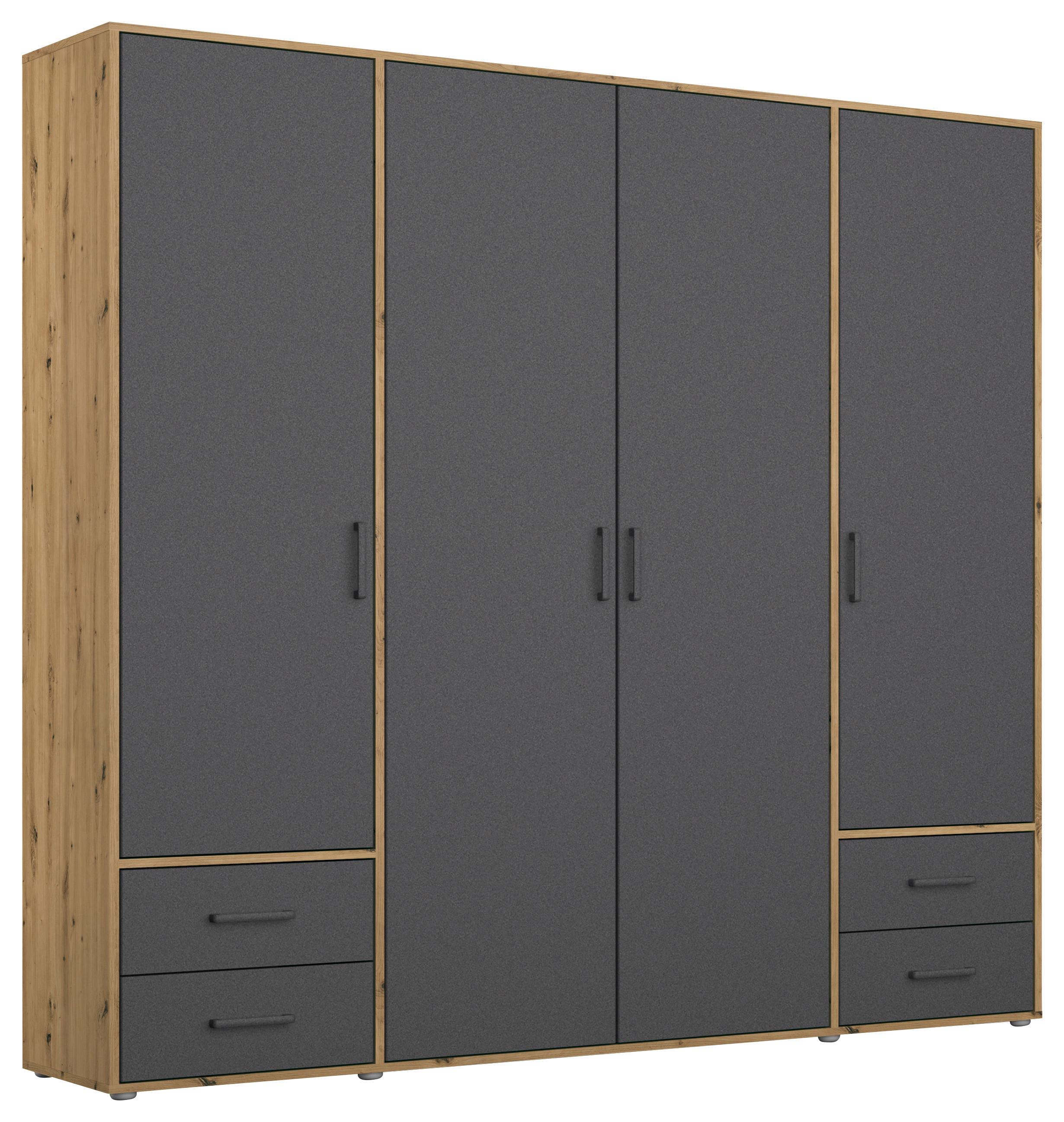 Ormar S Klasičnim Vratima Voyager - siva/hrast Artisan, Moderno, drvni materijal/plastika (187/194/53cm) - Modern Living