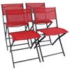 Set Vrtnih Stolov Sumila, Rdeča, 4-Delni - rdeča/črna, Moderno, kovina/tekstil (45/79/46cm) - Ambia Garden