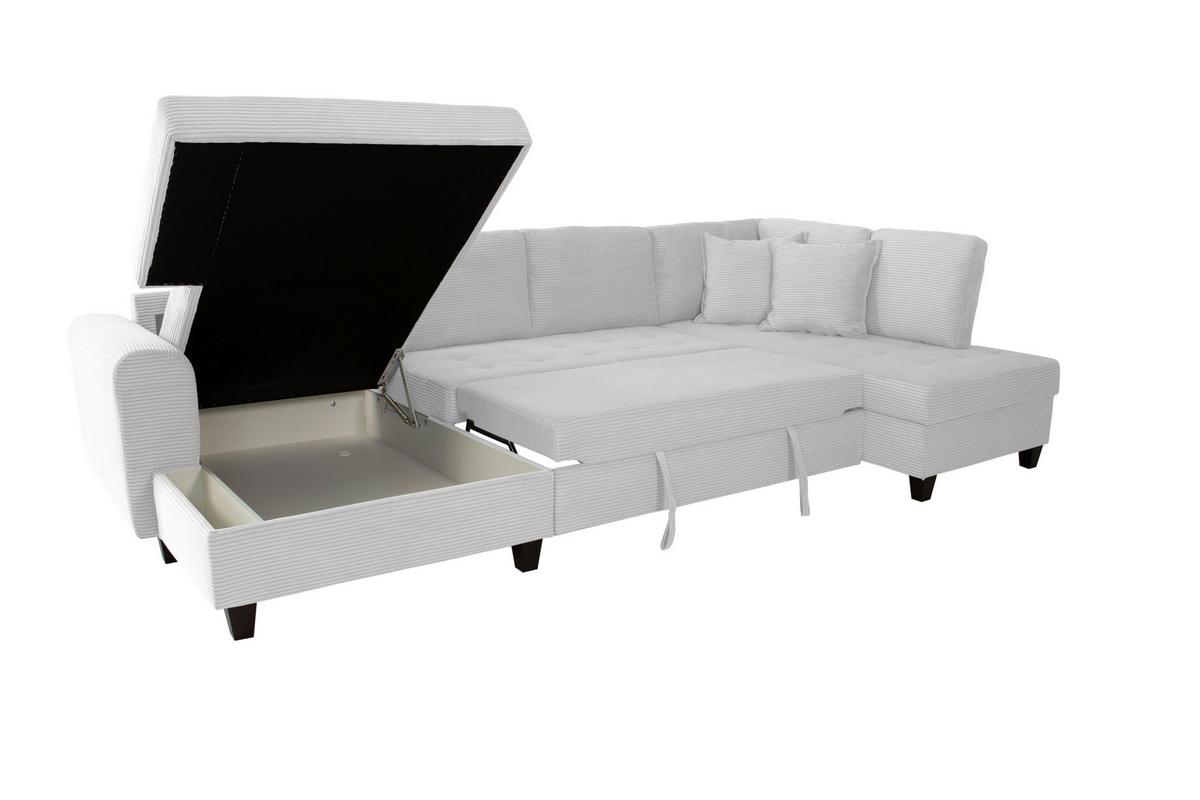 Kutna Garnitura Moritz - srebrne boje, Trend, tekstil (155/324/178cm) - Modern Living
