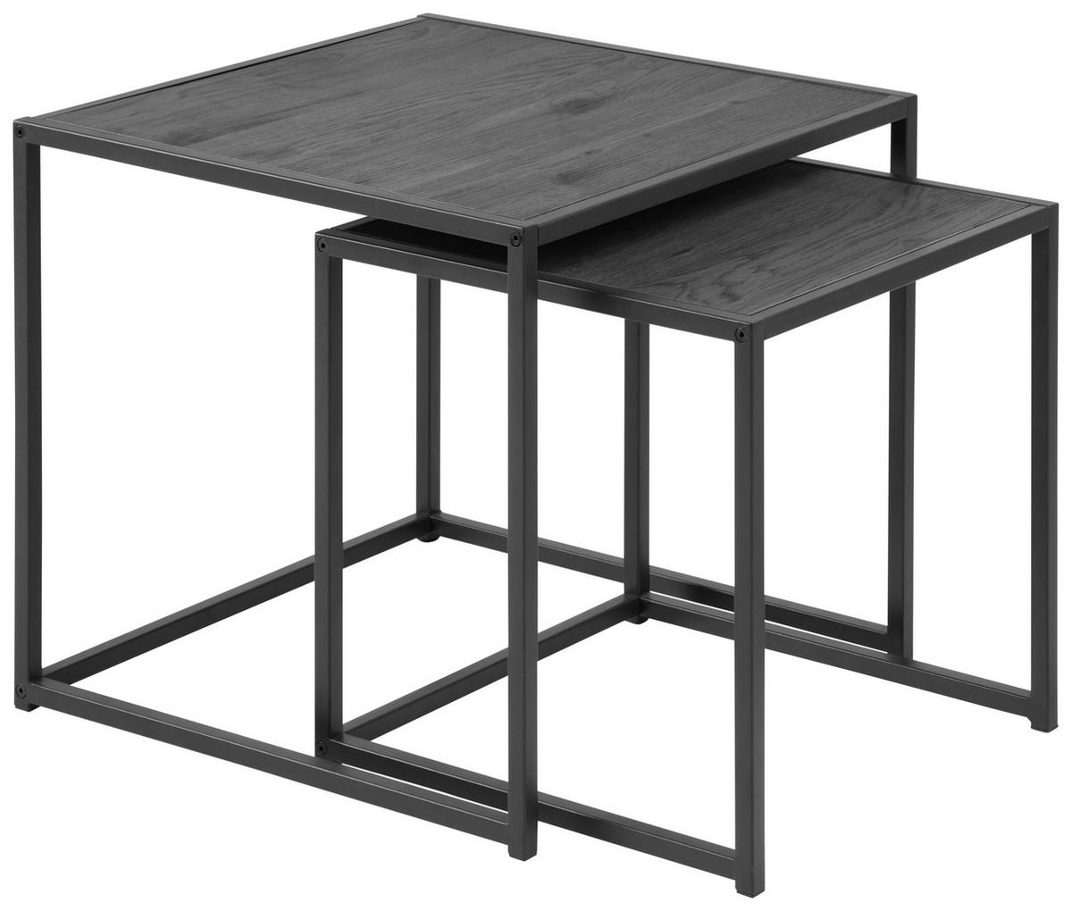 STOLIKI WSUWANE POD SIEBIE SEAFORD -TREND- - czarny, Trend, materiał drewnopochodny/metal (50/45/50cm) - MID.YOU