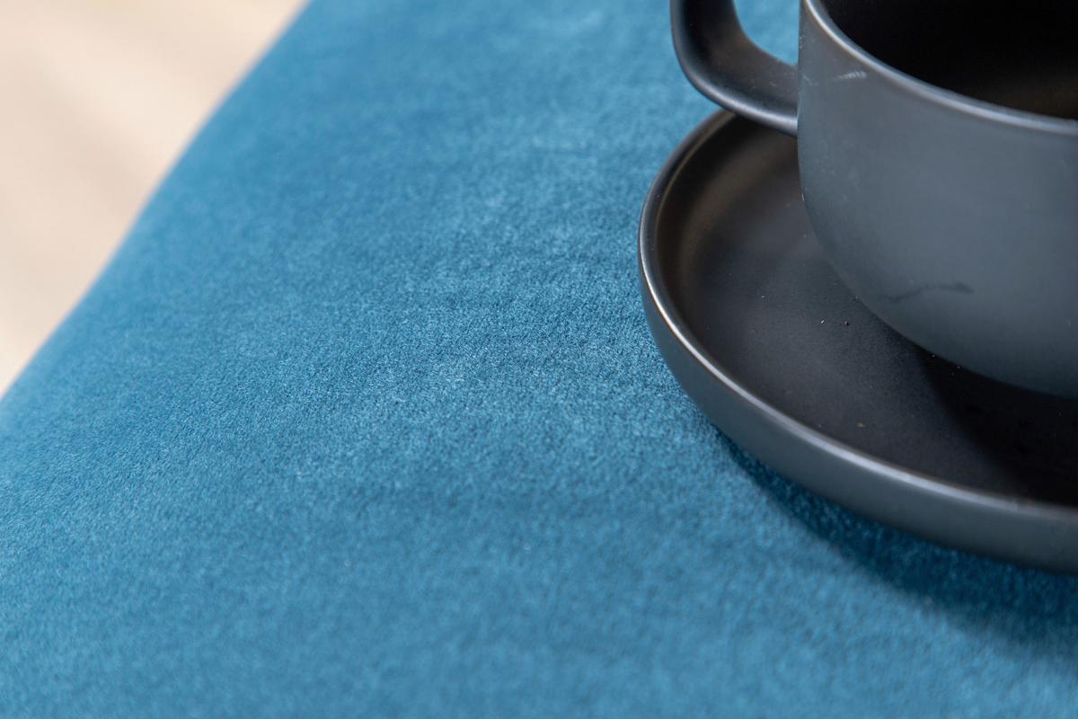 HOCKER BOOM - Blau/Goldfarben, Design, Kunststoff/Textil (90/49/70cm) - Livetastic