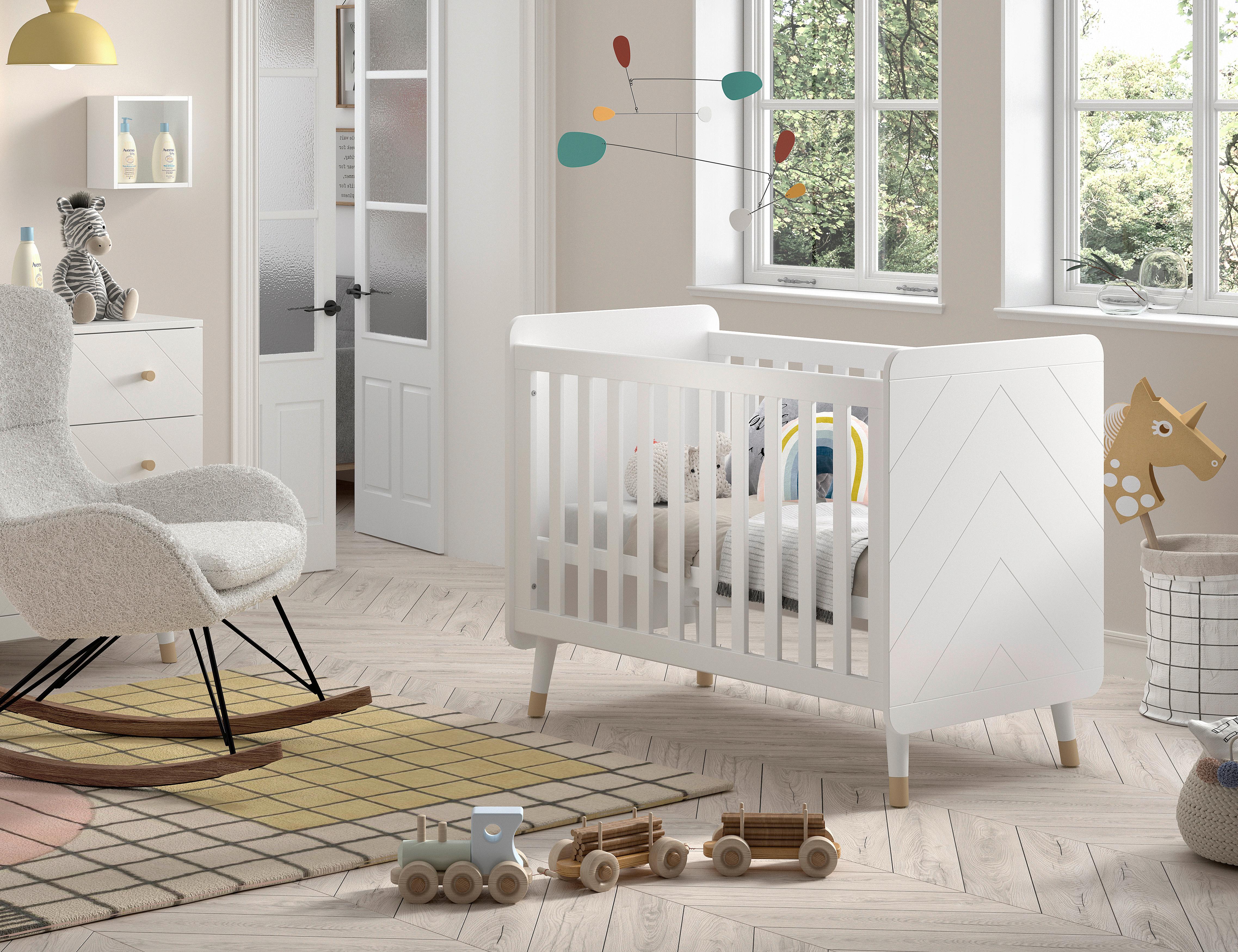 Gitterbett Billy ca. 60x120 cm Satin Weiß - Weiß, MODERN, Holzwerkstoff (60/120cm) - MID.YOU