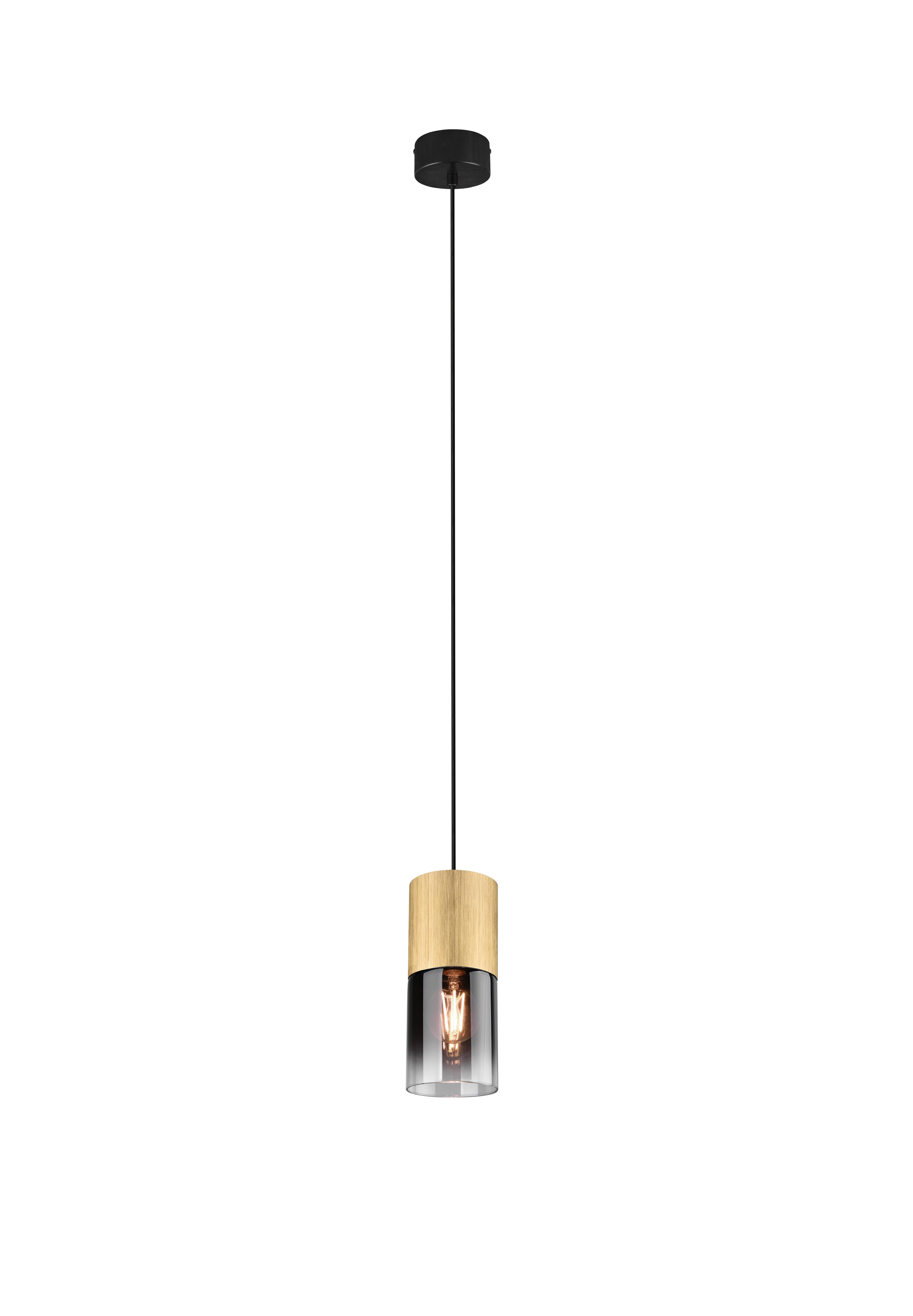 Hängeleuchte Robin Messingfarben max. 28 Watt - Anthrazit/Messingfarben, Design, Glas/Metall (10/150cm) - Trio Leuchten