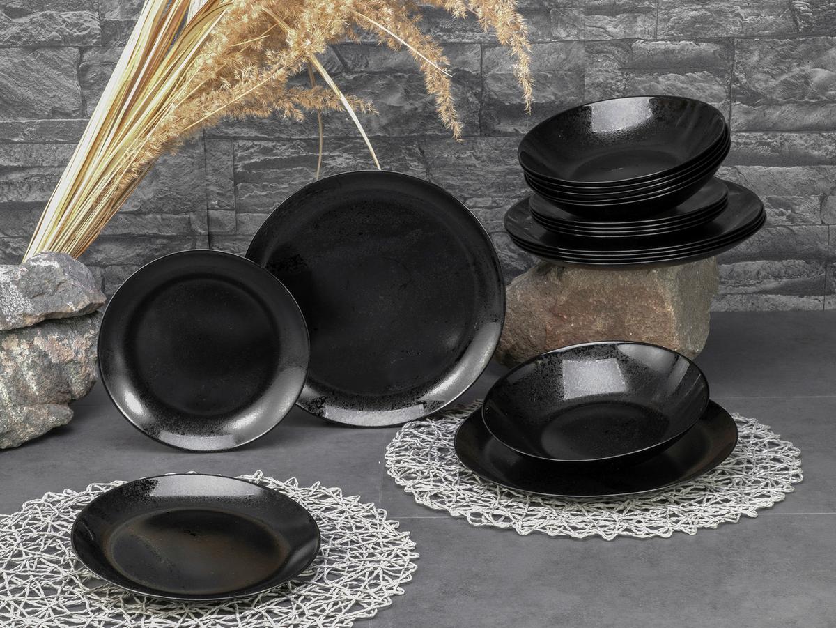 Jedilni Servis Diana, 12-Delni - črna, Basics, steklo - Creatable