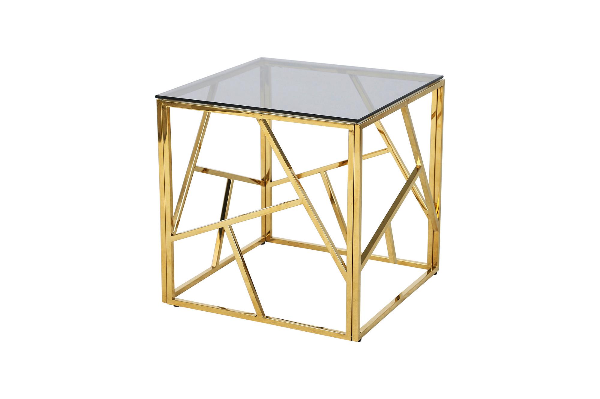 Mizica Steel, Zlata, Siva - zlate barve/siva, Design, kovina/steklo (55/55/55cm) - Livetastic