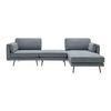 Wohnlandschaft Dunja Grau Webstoff - Grau, MODERN, Holz/Textil (295/89/161cm) - Bessagi Home