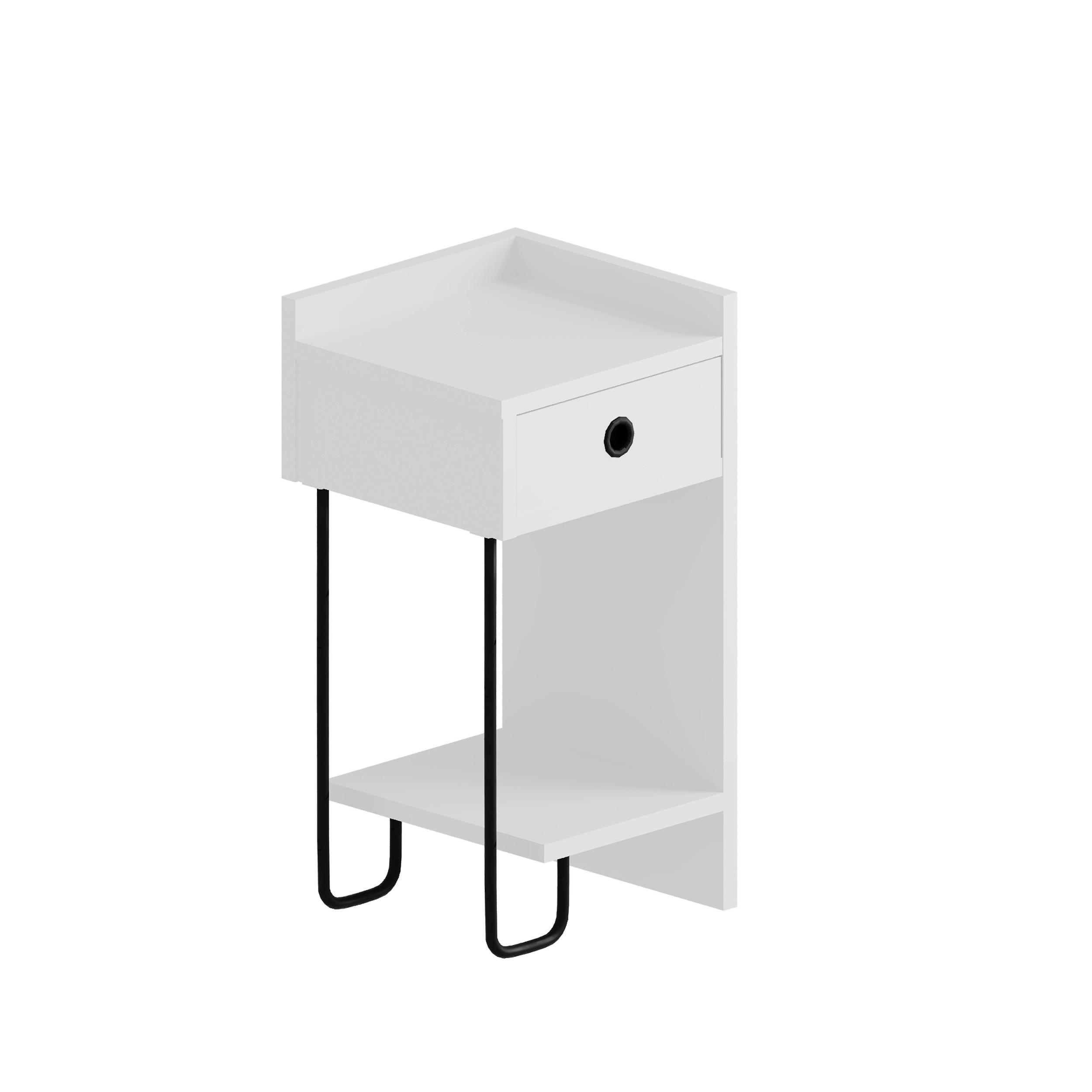 KINDER-NACHTTISCH SIRIUS NIGHTSTAND RIGHT MODULE - Weiss, Design, Holzwerkstoff/Metall (32/61/30cm) - Livetastic