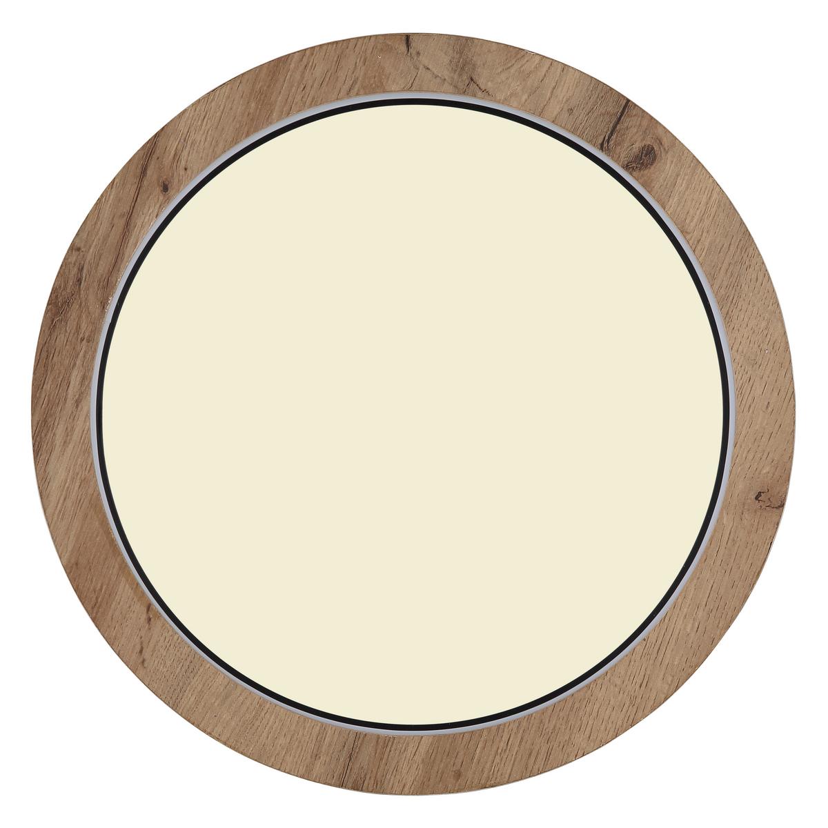 LED-DECKENLEUCHTE 41374-24R - Dunkelbraun/Opal, Natur, Holzwerkstoff/Kunststoff (40/6,5cm) - Globo