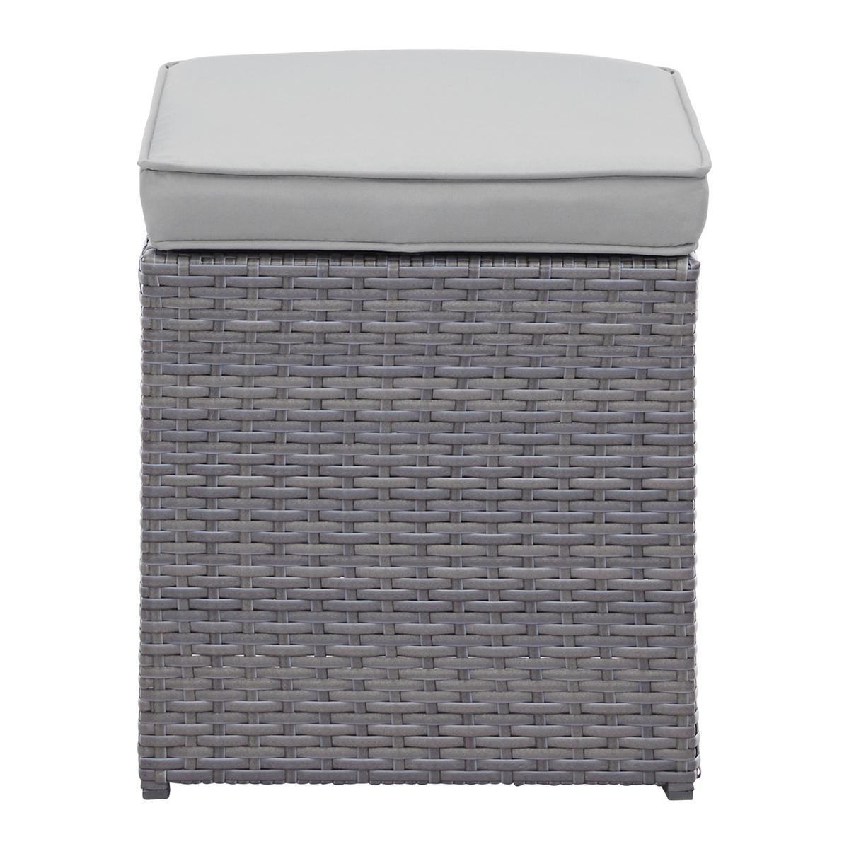 Loungegarnitur-Set Marrakesch 2 Grau aus Kunststoffgeflecht - Hellgrau/Schwarz, Modern, Glas/Kunststoff (240/70/181cm) - Mömax