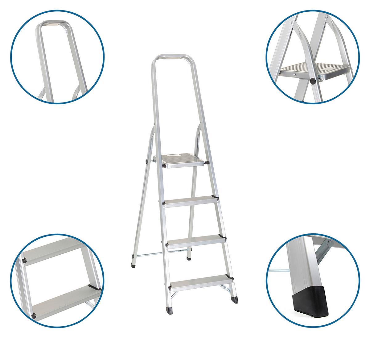 Lestev Solid Ii, Aluminij - barve aluminija, Basics, kovina (42/146,5/12cm) - MID.YOU