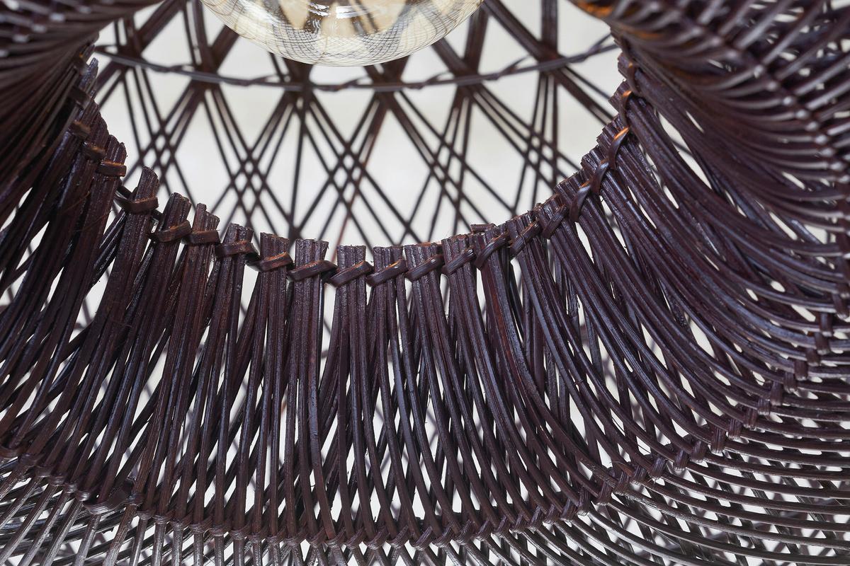 Viseča Svetilka Arizona, Bordo, Bambus - bordo, Basics, naravni materiali (70/34cm) - Good & Mojo