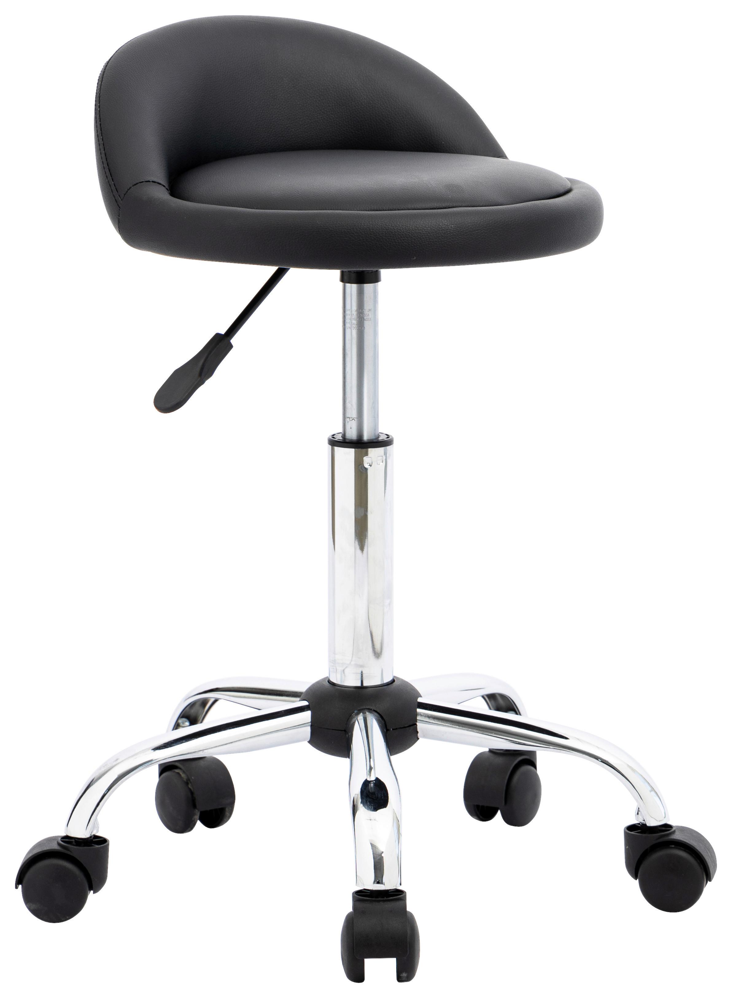 Scaun rotativ ST. TROPEZ - culoare crom/negru, Modern, plastic/metal (49/59-74/38cm) - Modern Living