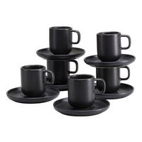 Csészekészlet 25256 Uno Schwarz Espressoset - fekete, Trend, kerámia (80ml) - Creatable