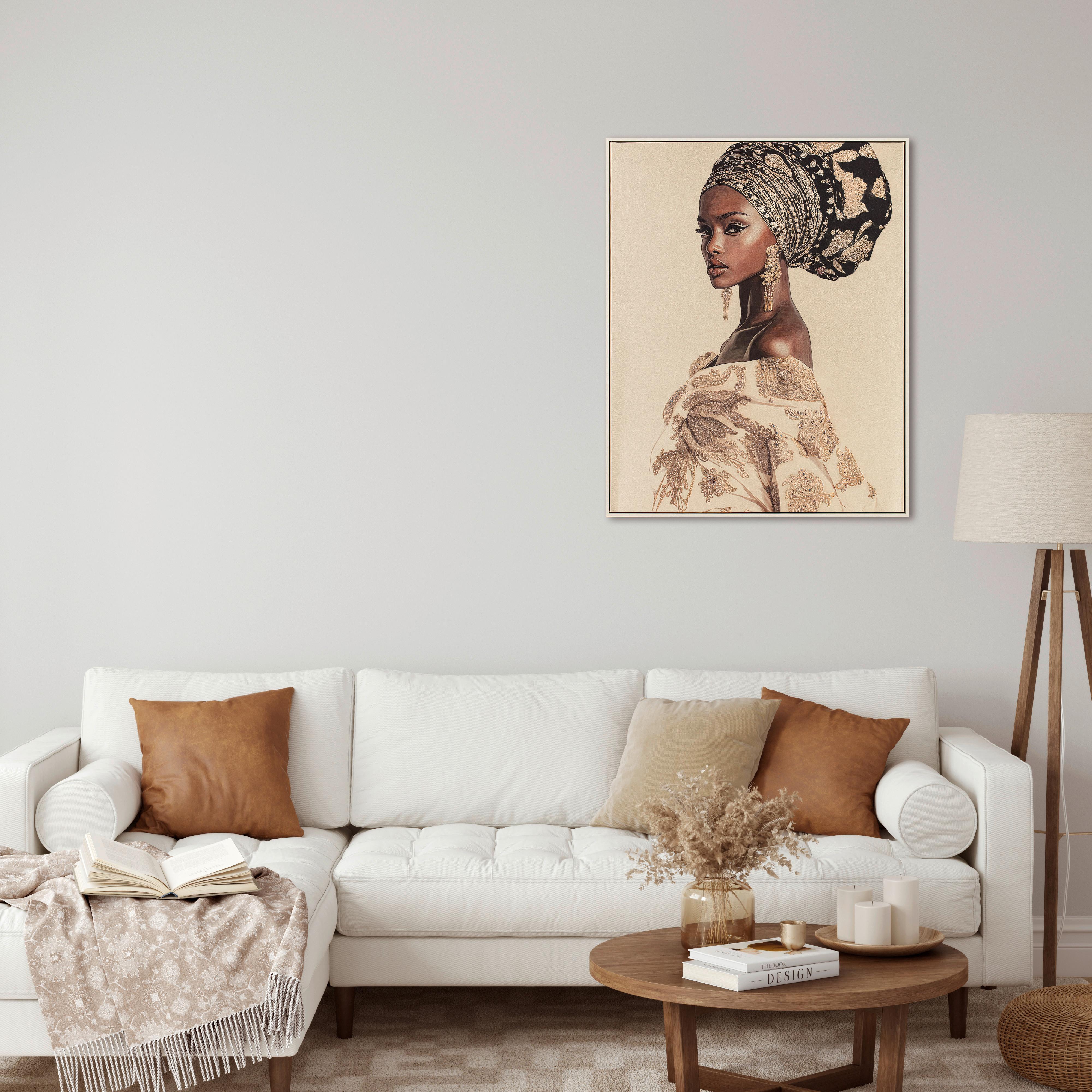 Tablou cu ramă Grace cca. 80x100 cm - bej/multicolor, Modern, plastic/textil (80/100cm) - Mömax