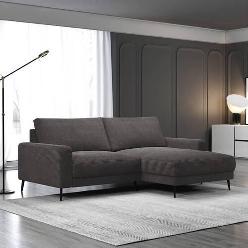 Canapea modulara CORA - gri închis/gri, Modern, lemn/textil (223/86/161cm) - Mömax