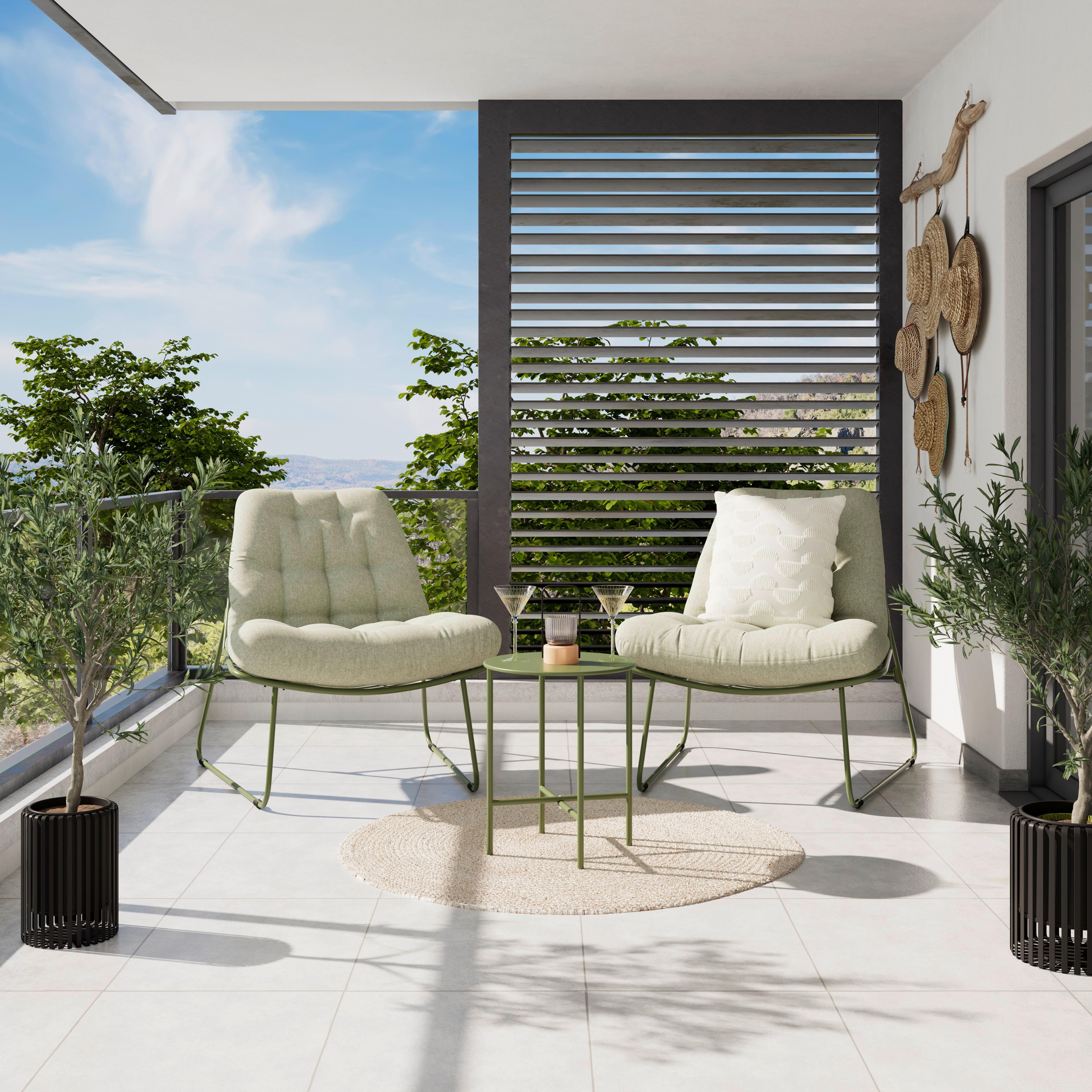 Balkonset Army Grün, 3-teilig - Grün, MODERN, Textil/Metall - Mömax