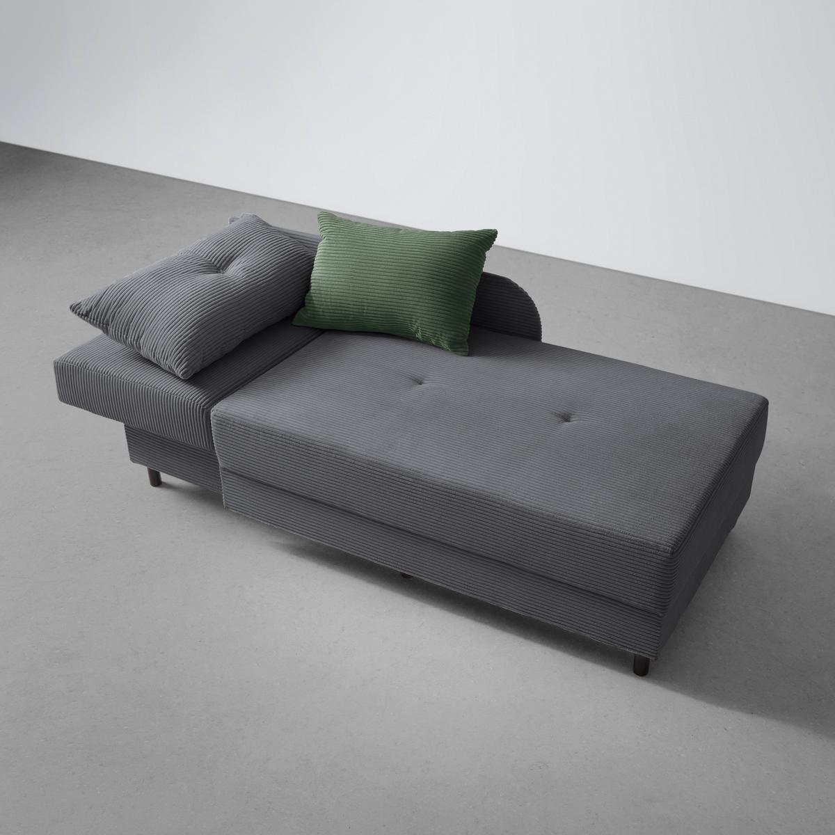 Liege Nova Dunkelgrau - Dunkelgrau/Schwarz, MODERN, Holz/Textil (85/62/145cm) - Mömax
