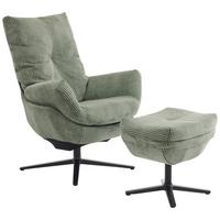 ZESTAW FOTELI RELAKSACYJNYCH WILSON - zielony/czarny, Design, metal/tkanina (77/100/78cm) - Carryhome