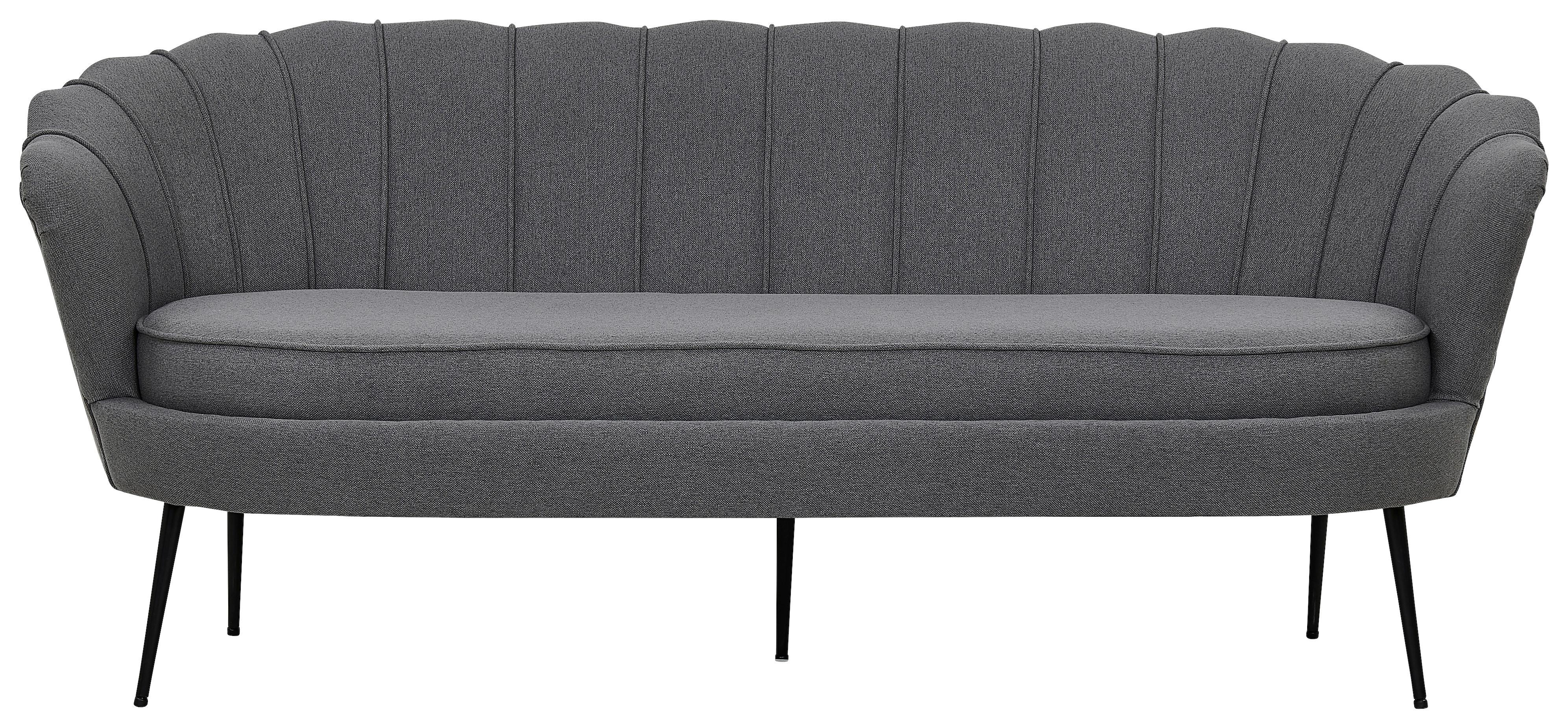Sofa Calais ca. 180 cm Grau - Dunkelgrau/Schwarz, Design, Textil/Metall (180/78.5/78cm) - Livetastic