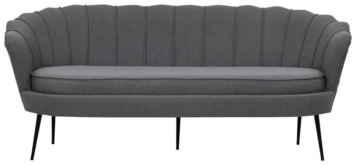 Sofa Calais ca. 180 cm Grau - Dunkelgrau/Schwarz, Design, Textil/Metall (180/78.5/78cm) - Livetastic