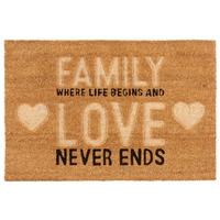 Fußmatte Family in Braun ca.40x60cm - Braun, Textil (40cm) - Mömax