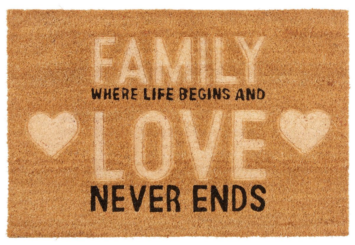 Fußmatte Family in Braun ca.40x60cm - Braun, Textil (40cm) - Mömax