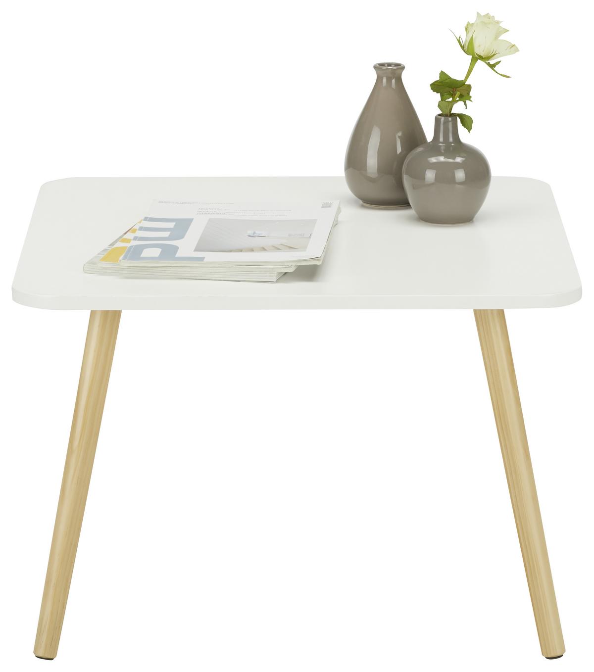Couchtisch Anouk in Weiß - Weiß/Kieferfarben, MODERN, Holz/Holzwerkstoff (60/40/60cm) - Based