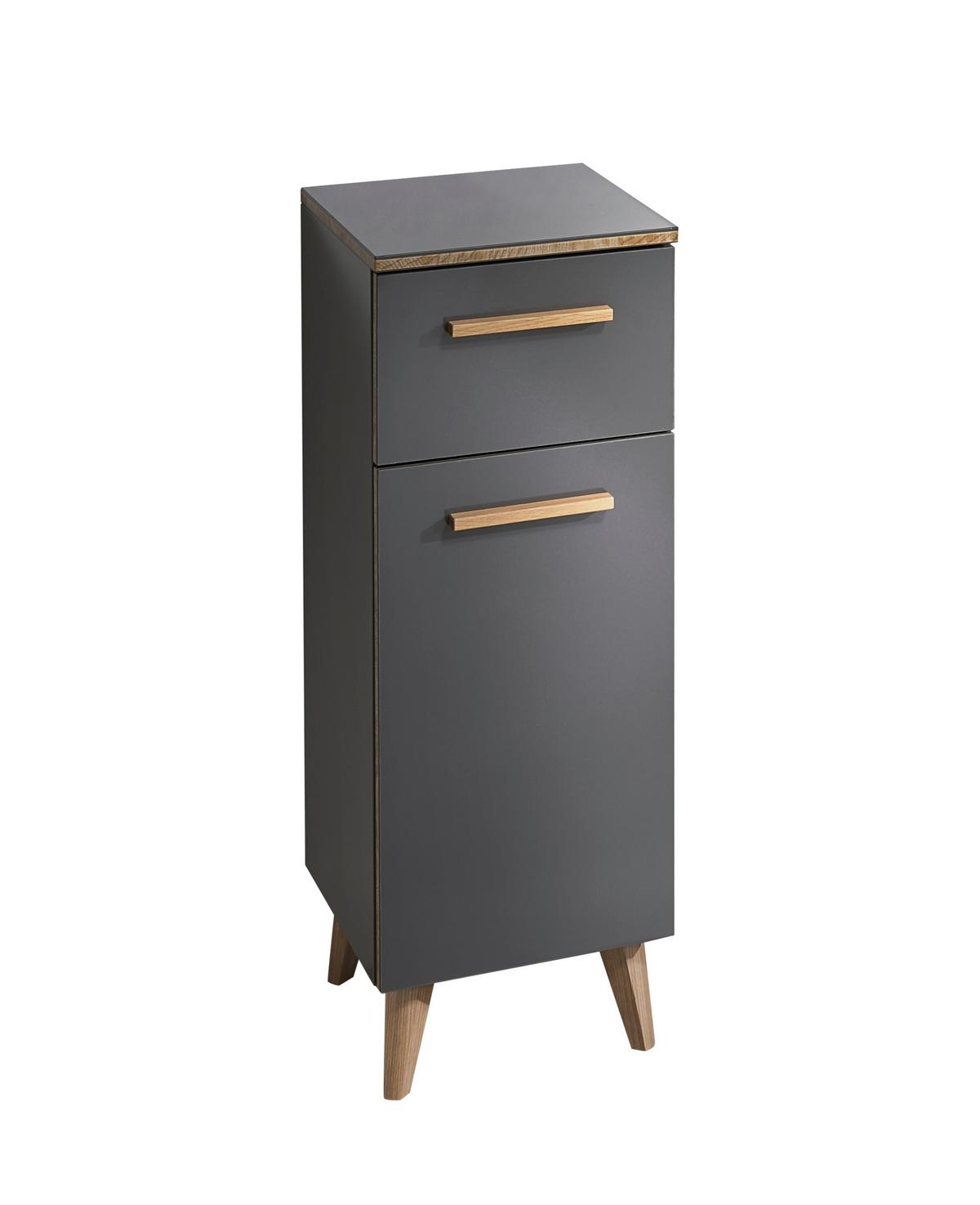 Dulap inferior Bludenz - culoare lemn stejar/gri, Modern, material pe bază de lemn (30/72/33cm)