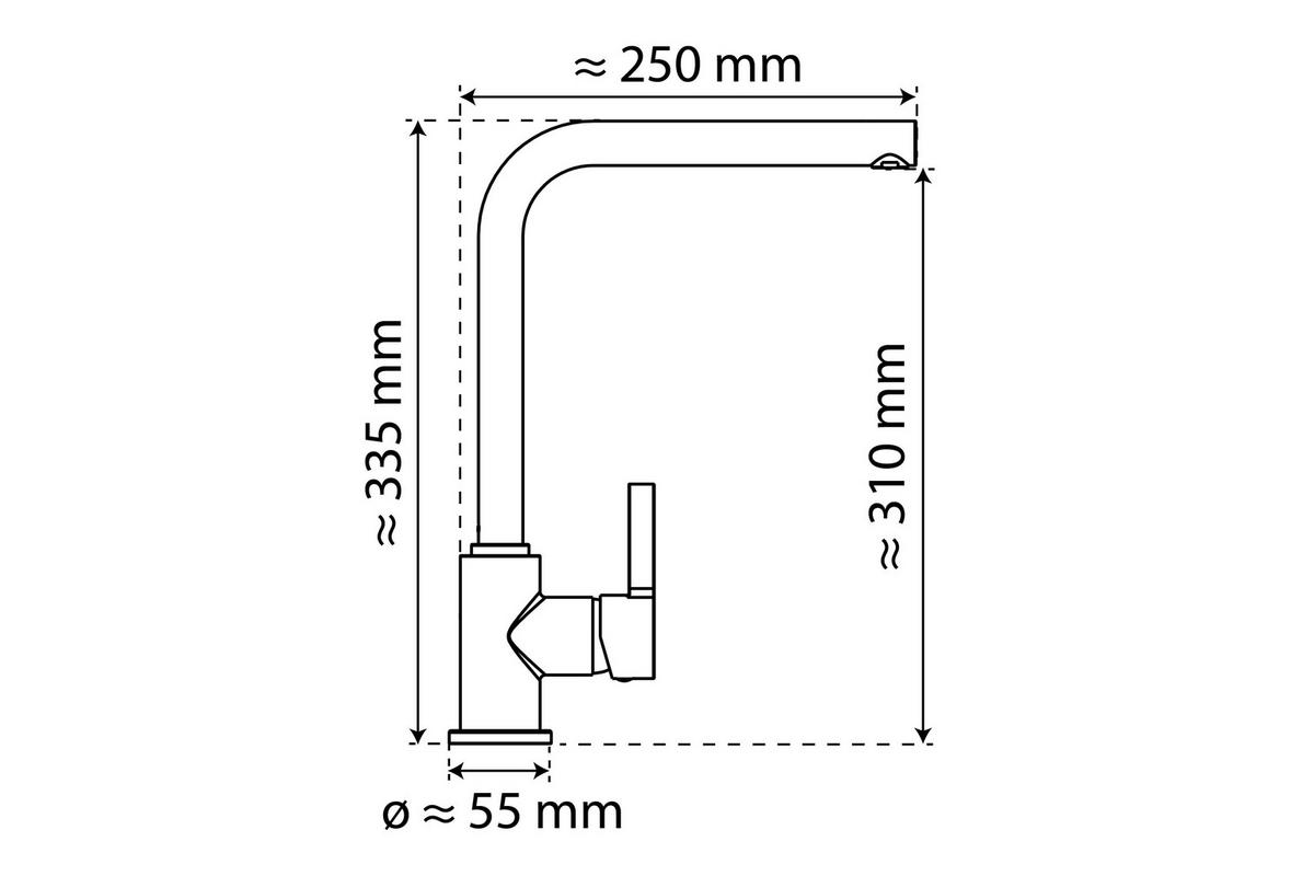 Küchenarmatur Sistant Dublin  in Schwarz - Schwarz, Basics, Metall (33,5cm) - Sistant